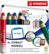 STABILO MARKdry - 4er Pack mit Spitzer und Abwischtuch