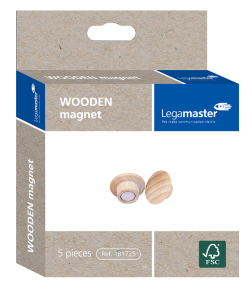 Legamaster WOODEN Magnet 25mm, 5 Stück